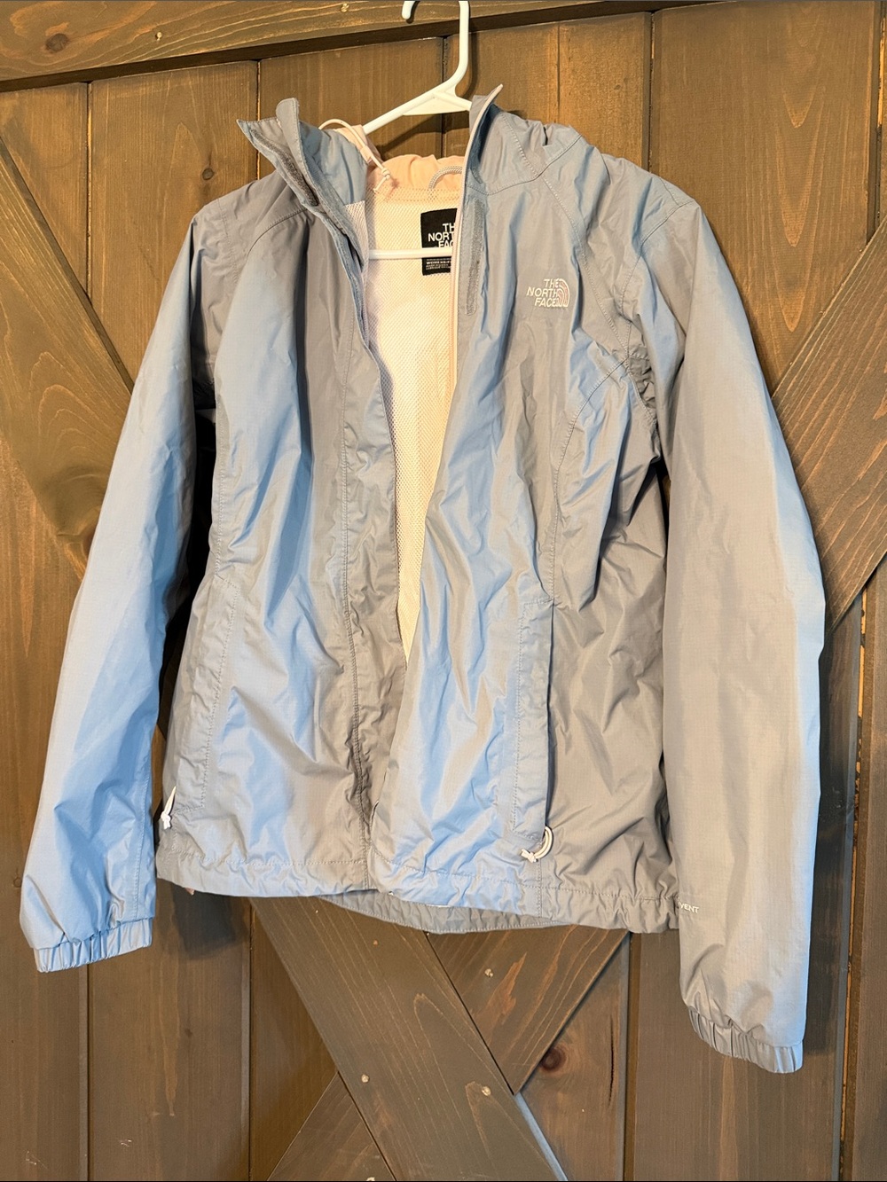 The North Face Light gray women’s Hooded Rain Jacket
